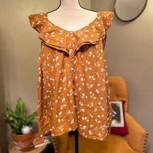 Mustard & floral blouse